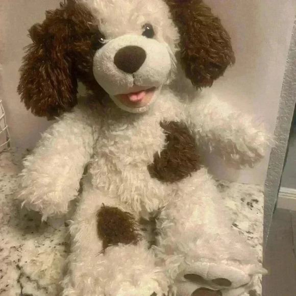 Build A Bear Cream & Brown shaggy puppy dog. 16” long - Picture 1 of 7